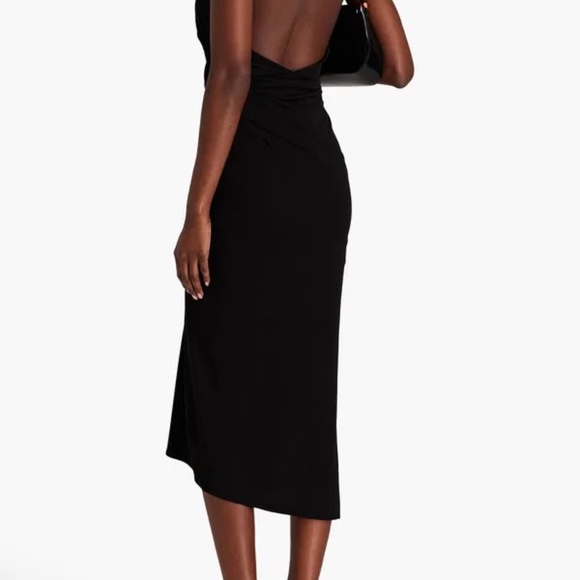 HELMUT LANG Draped Crepe Halterneck Midi Dress - Picture 2 of 5